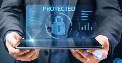 Digital padlock illustrating protection of personal data