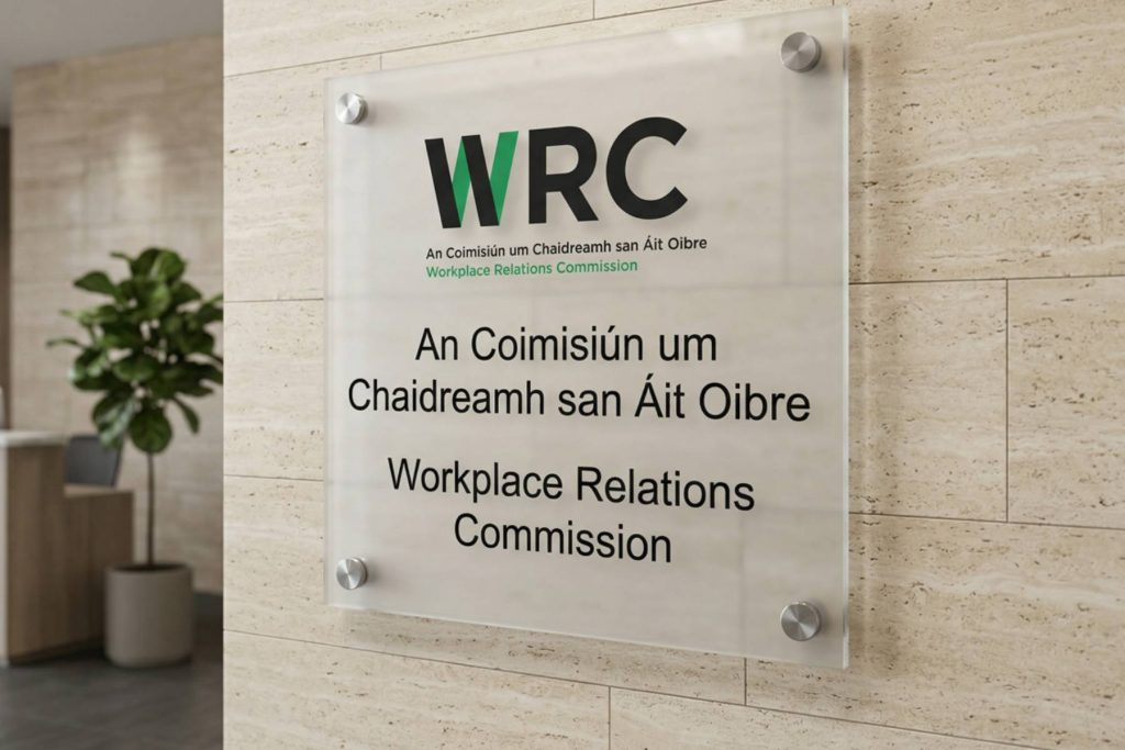 Workplace Relations Commission sign at its office